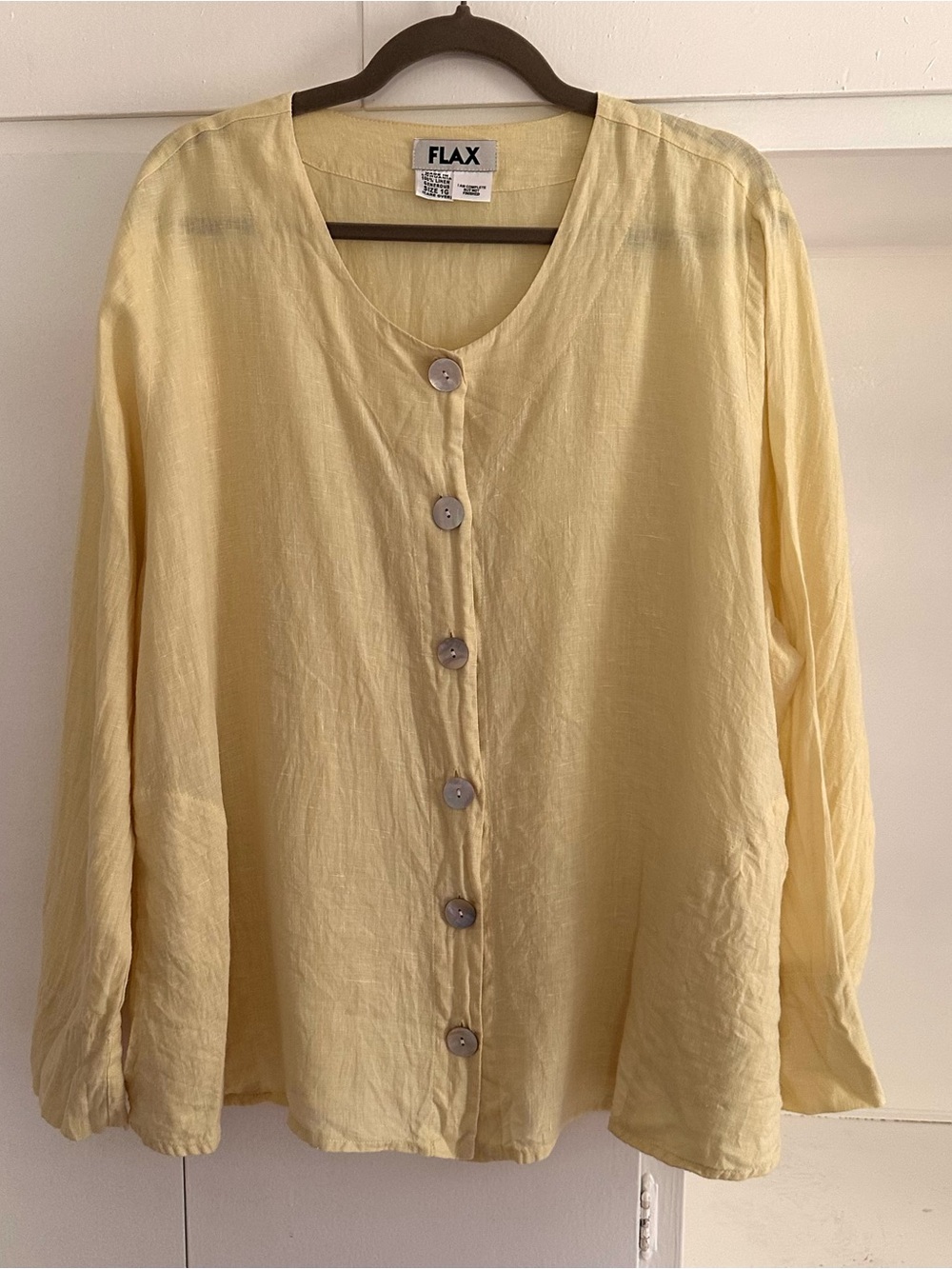 Flax Yellow 1G Long Sleeve Top Blouse